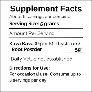 Kava Supplement Facts